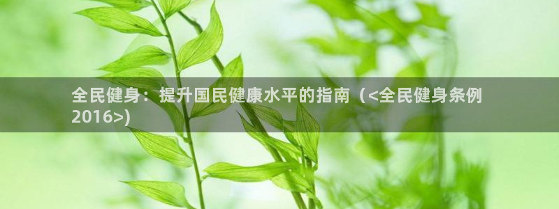 尊龙凯时老板是谁：全民健身：提升国民健康水平的指南（<全民健